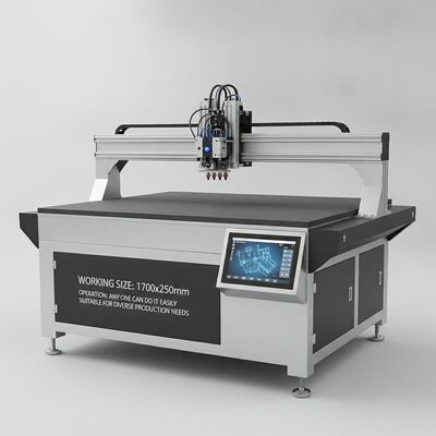 XY Glue Plotter CNC Gluer mit 1700x2500mm Arbeitsgröße unterstützt bis zu vier Bediener und Hot Melt Cold Glue in einer Operation